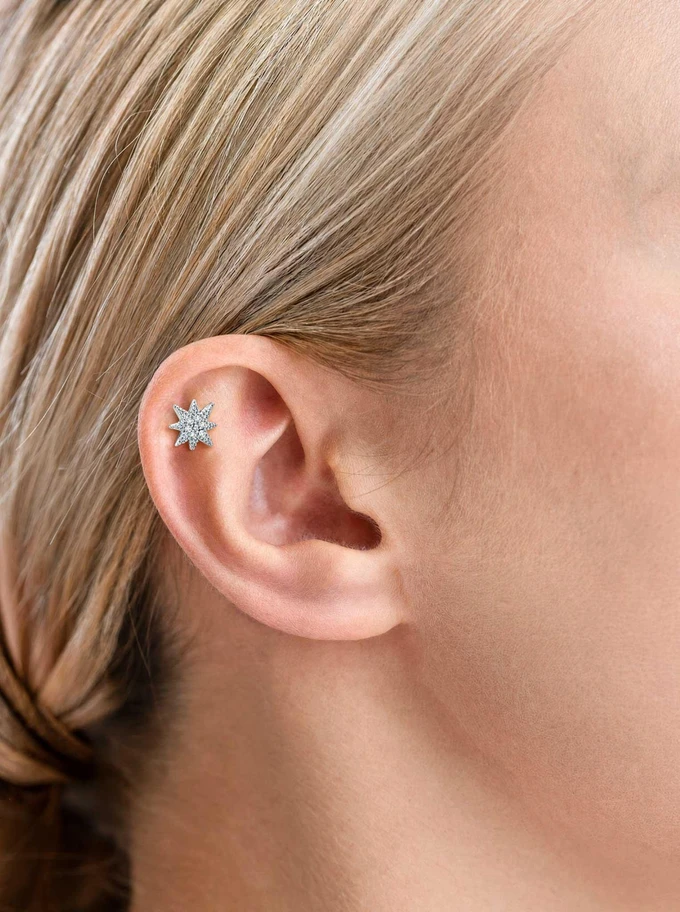 Kolczyk do piercingu labret, gwiazdka, stal ST15909S00