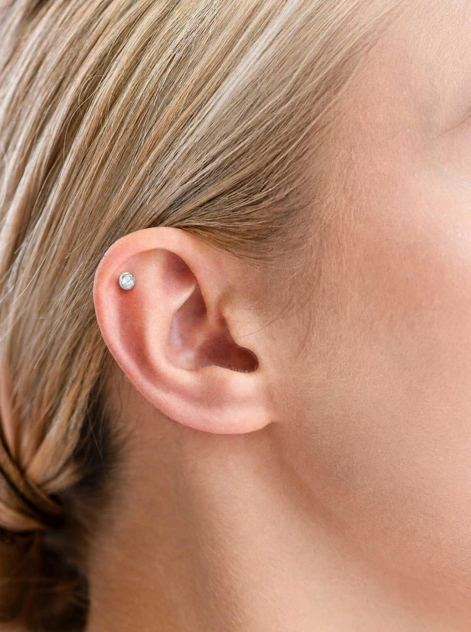 Kolczyk do piercingu labret, kryształek, stal ST16033S00