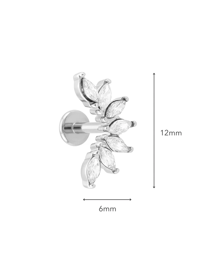 Kolczyk do piercingu labret, kryształki, stal ST15901S00