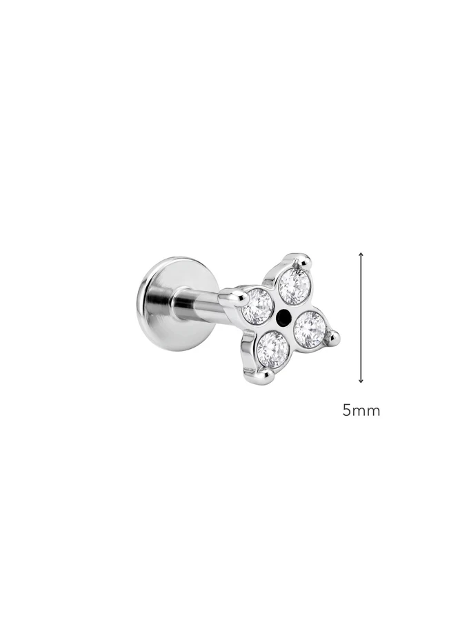 Kolczyk do piercingu labret, kwiatek, stal ST15847S00