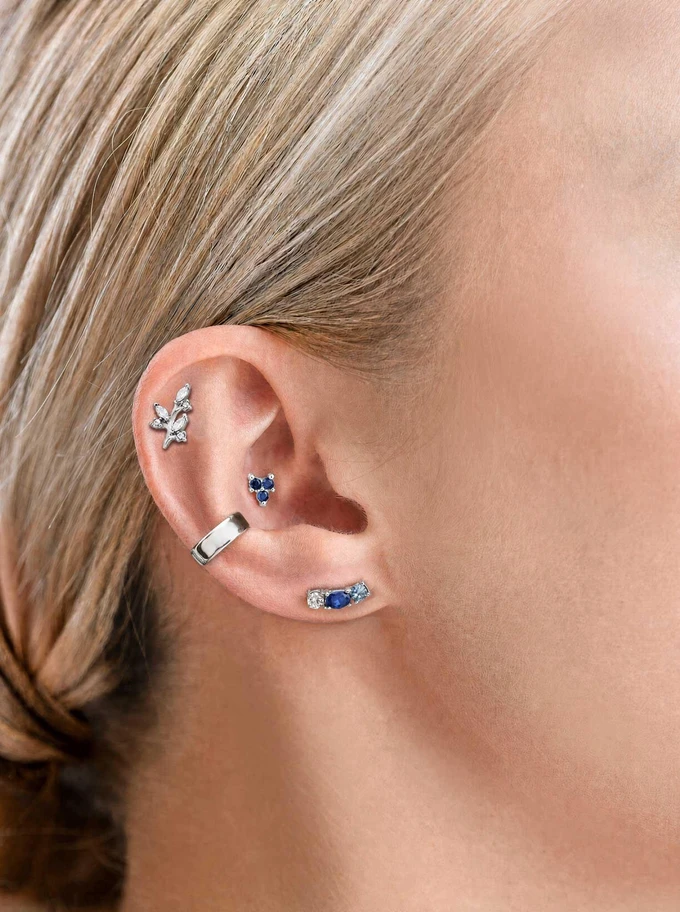 Kolczyk do piercingu labret, listki, stal ST15975S00