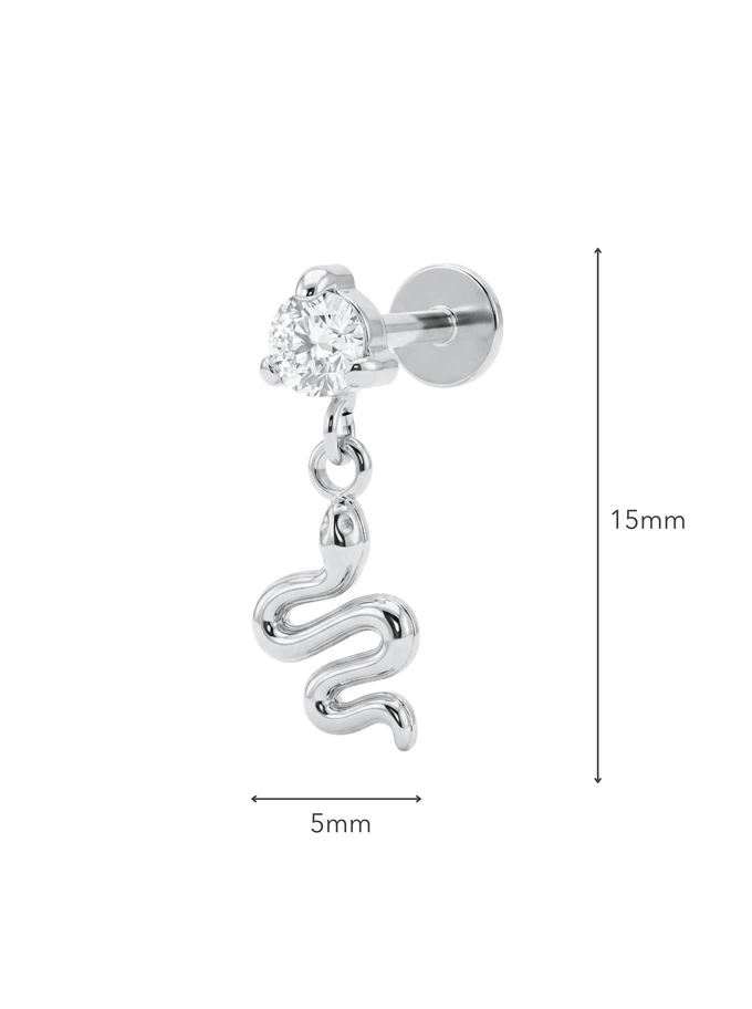 Kolczyk do piercingu labret, wąż, stal ST15985S00