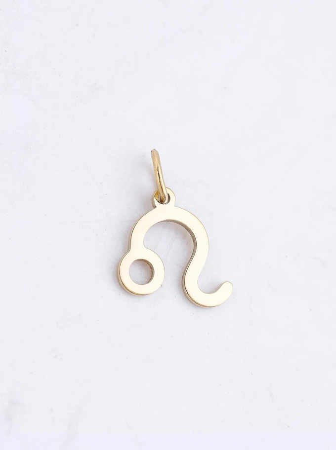 Zawieszka znak zodiaku Lew, stal pozłacana SC16527Z00-04
