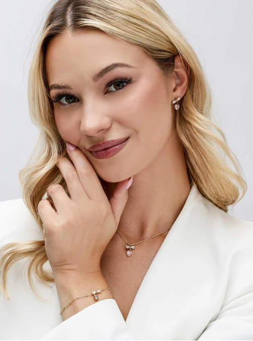 Bransoletka kokardka, serduszko, stal pozłacana S115541Z00