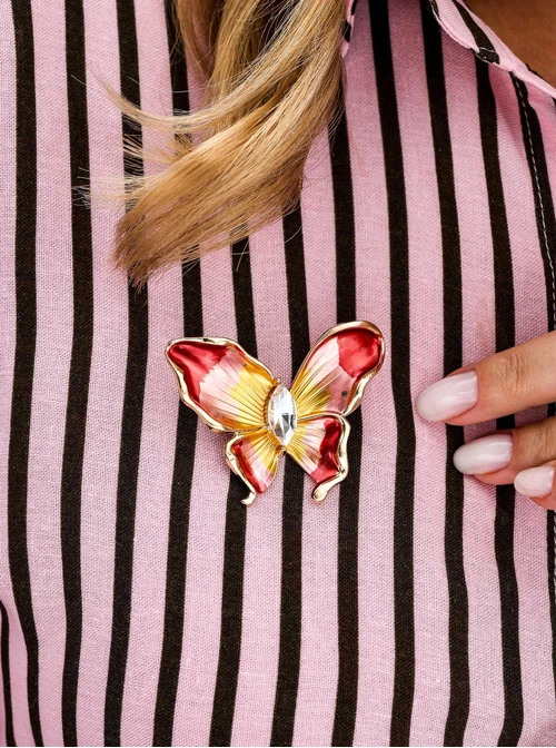 Broszka Motyl, czerwony B713692Z00