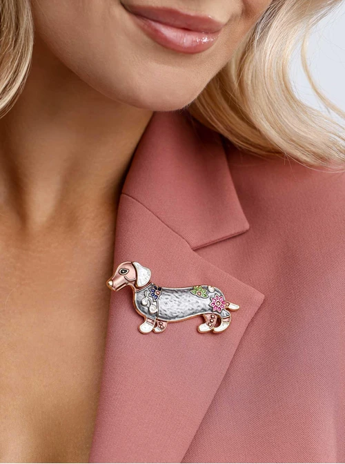 Broszka brązowy jamnik B713733Z00