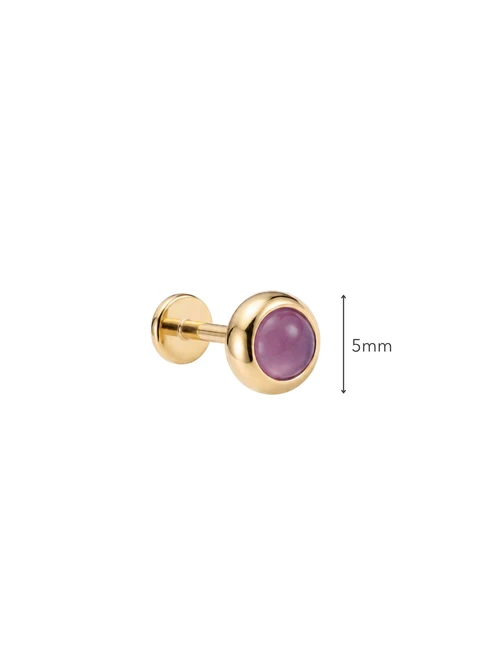 Kolczyk do piercingu labret, Ametyst, stal pozłacana ST16094Z00