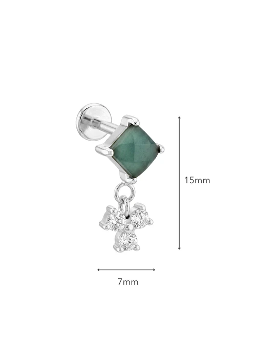 Kolczyk do piercingu labret, Awenturyn, stal ST15759S00