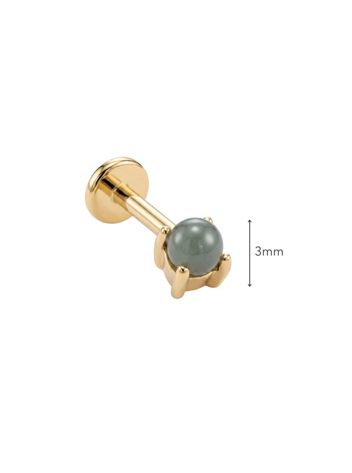 Kolczyk do piercingu labret, Awenturyn, stal pozłacana ST15708Z00