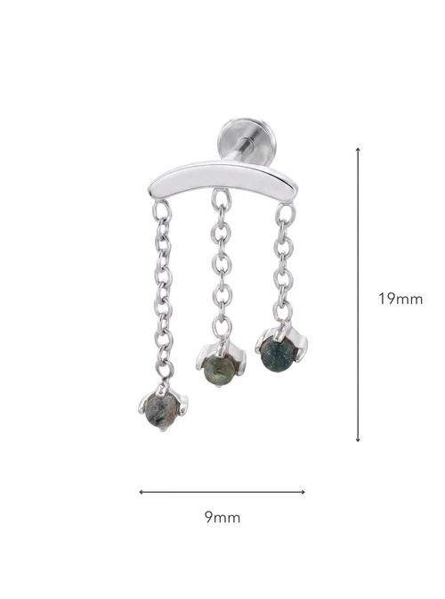 Kolczyk do piercingu labret, Jaspis, stal ST15739S00