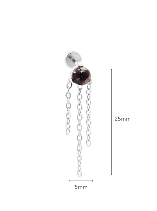Kolczyk do piercingu labret, Kwarc, stal ST15803S00