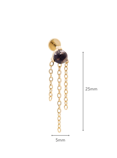 Kolczyk do piercingu labret, Kwarc, stal pozłacana ST15802Z00