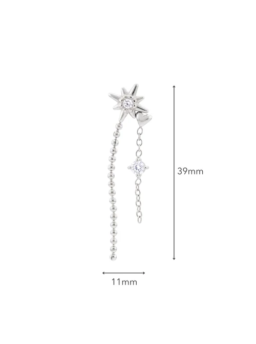 Kolczyk do piercingu labret, gwiazdka, stal ST15895S00