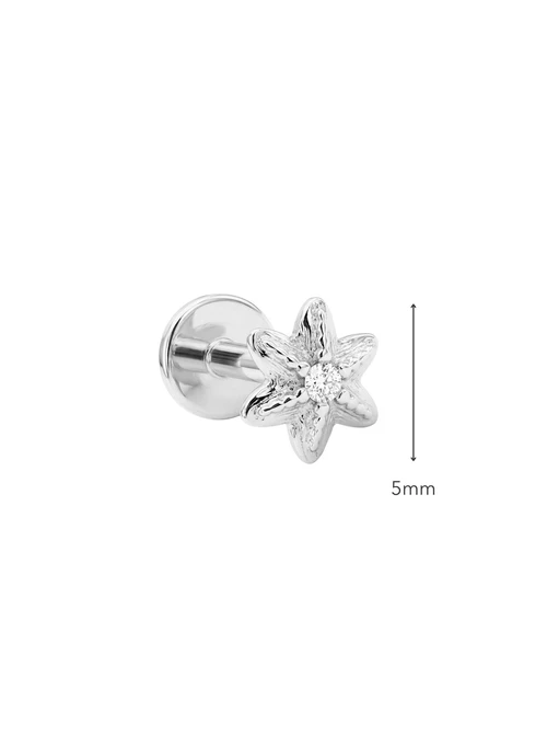 Kolczyk do piercingu labret, gwiazdka, stal ST15907S00
