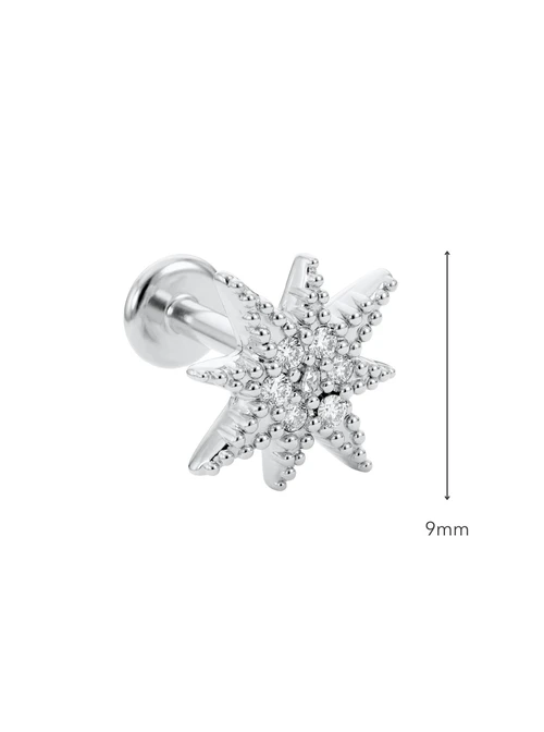 Kolczyk do piercingu labret, gwiazdka, stal ST15909S00
