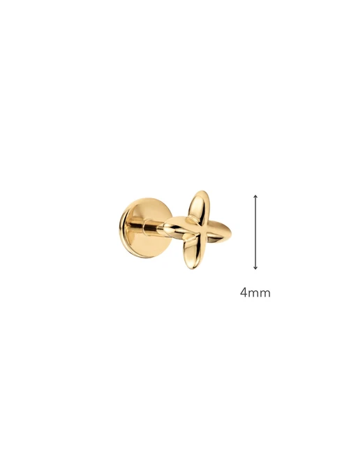 Kolczyk do piercingu labret, gwiazdka, stal pozłacana ST15942Z00