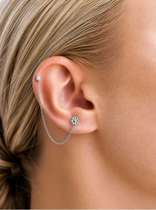 Kolczyk do piercingu labret, kryształek, stal ST15849S00