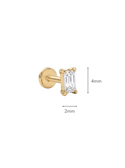 Kolczyk do piercingu labret, kryształek, stal pozłacana ST15864Z00