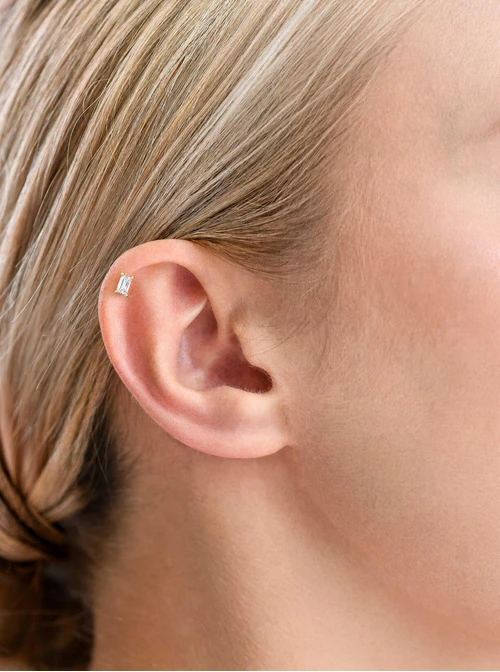 Kolczyk do piercingu labret, kryształek, stal pozłacana ST15864Z00
