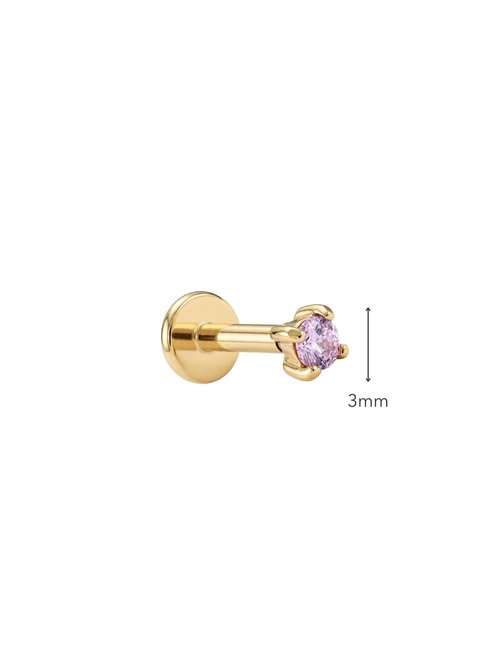 Kolczyk do piercingu labret, kryształek, stal pozłacana ST16080Z00