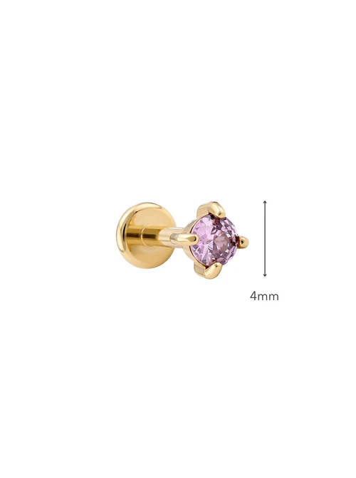 Kolczyk do piercingu labret, kryształek, stal pozłacana ST16082Z00