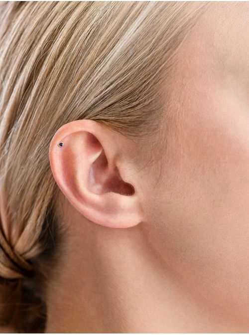 Kolczyk do piercingu labret, kryształek, stal pozłacana ST16104Z00
