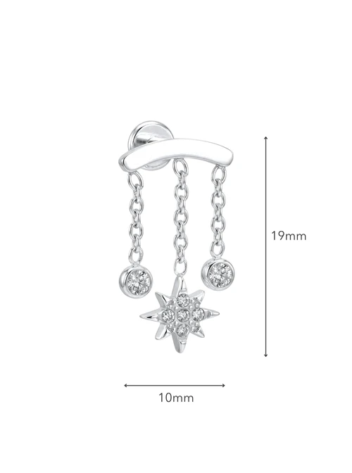 Kolczyk do piercingu labret, kryształki, stal ST15885S00