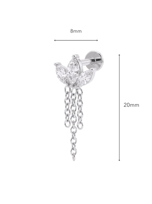 Kolczyk do piercingu labret, kryształki, stal ST15889S00
