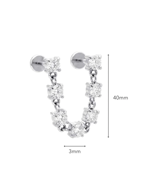Kolczyk do piercingu labret, kryształki, stal ST15899S00