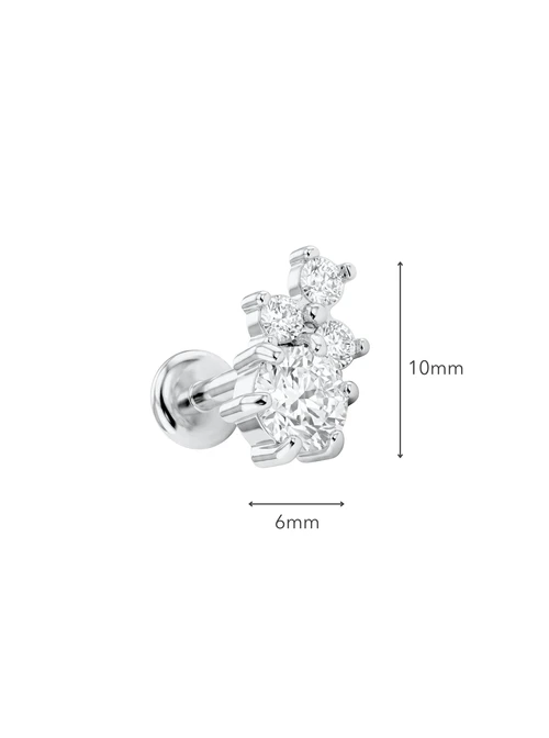Kolczyk do piercingu labret, kryształki, stal ST16031S00