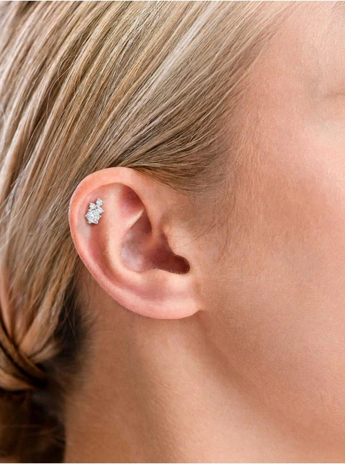 Kolczyk do piercingu labret, kryształki, stal ST16031S00