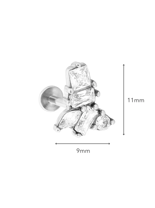 Kolczyk do piercingu labret, kryształki, stal ST16051S00