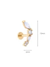 Kolczyk do piercingu labret, kryształki, stal pozłacana ST16022Z00