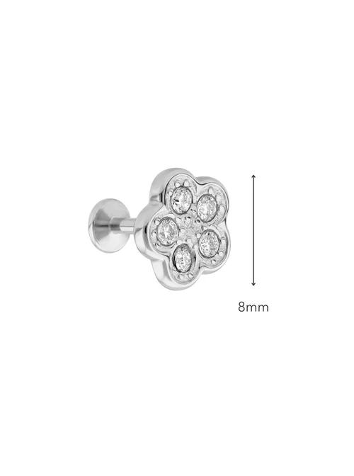 Kolczyk do piercingu labret, kwiatek, stal ST15917S00