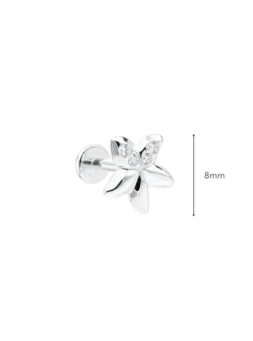 Kolczyk do piercingu labret, kwiatek, stal ST15969S00