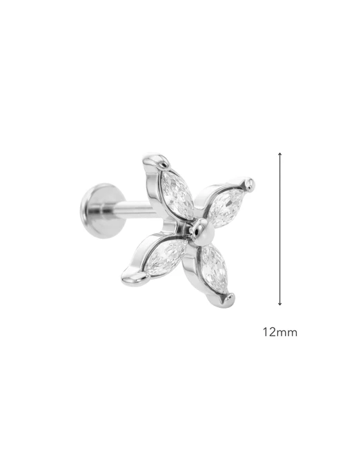 Kolczyk do piercingu labret, kwiatek, stal ST15971S00