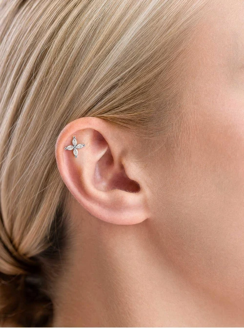 Kolczyk do piercingu labret, kwiatek, stal ST15971S00