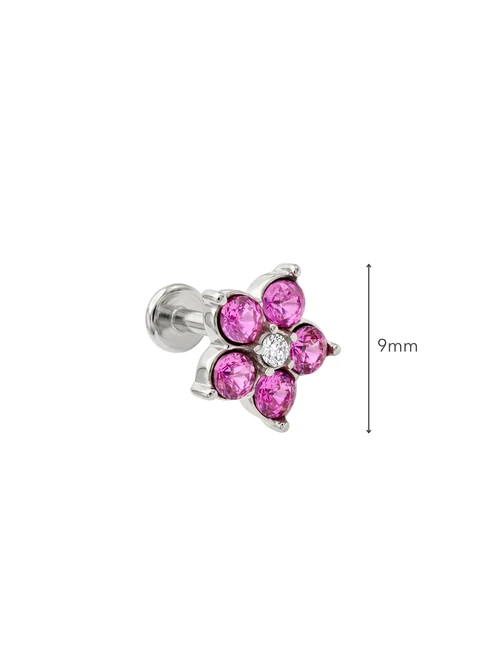 Kolczyk do piercingu labret, kwiatek, stal ST16059S00