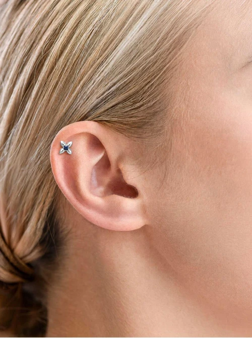 Kolczyk do piercingu labret, kwiatek, stal ST16111S00