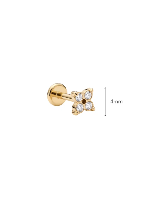 Kolczyk do piercingu labret, kwiatek, stal pozłacana ST15782Z00