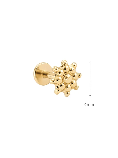 Kolczyk do piercingu labret, kwiatek, stal pozłacana ST15964Z00