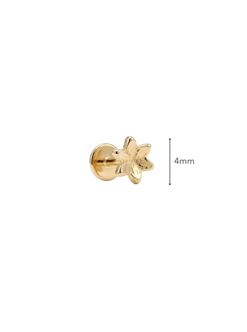 Kolczyk do piercingu labret, kwiatuszek, stal pozłacana ST15946Z00