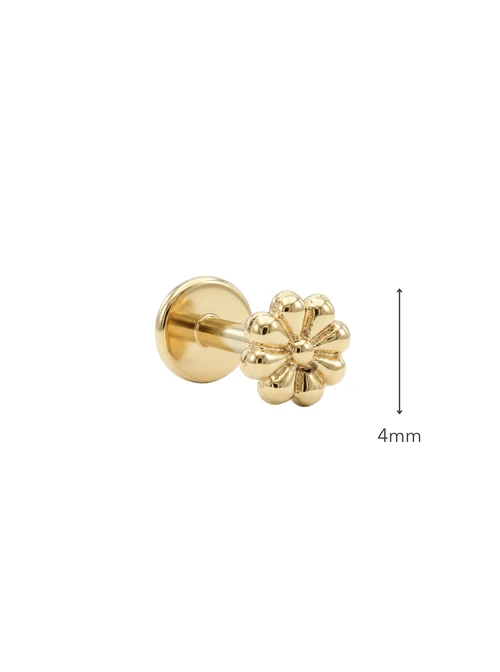 Kolczyk do piercingu labret, kwiatuszek, stal pozłacana ST15948Z00