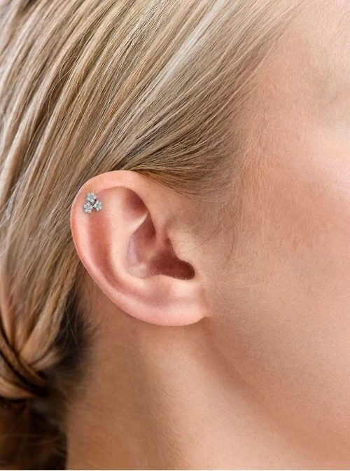 Kolczyk do piercingu labret, kwiatuszki, stal ST16045S00