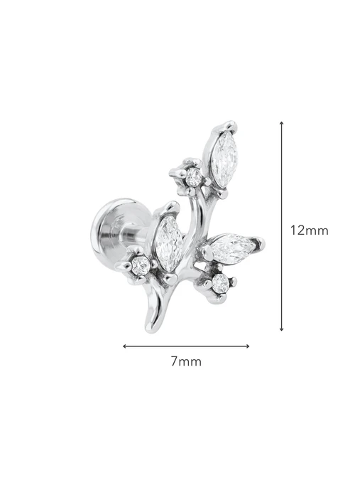 Kolczyk do piercingu labret, listki, stal ST15975S00