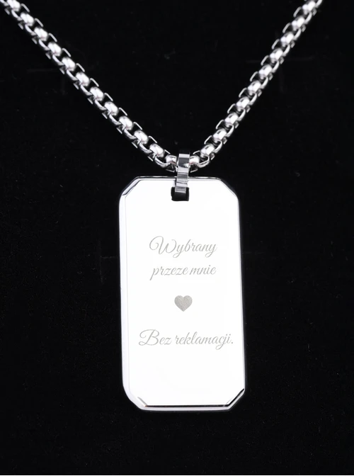 Naszyjnik męski, nieśmiertelnik, Dzień Chłopaka, stal W-1-S311516S00