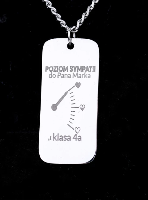 Naszyjnik męski, nieśmiertelnik, stal W-1-S310501S00