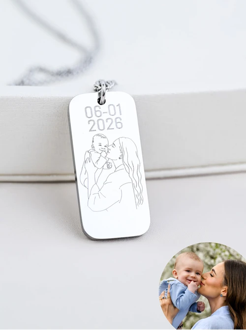 Naszyjnik męski, nieśmiertelnik, stal W-3-S310501S00