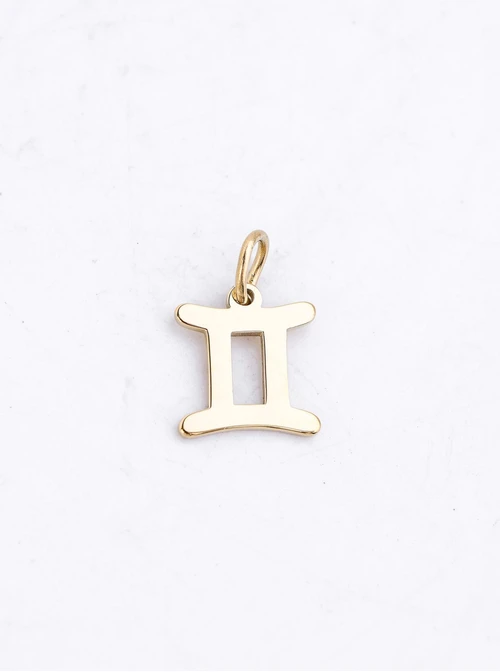 Zawieszka znak zodiaku Bliźnięta, stal pozłacana SC16527Z00-03