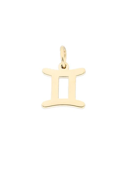 Zawieszka znak zodiaku Bliźnięta, stal pozłacana SC16527Z00-03